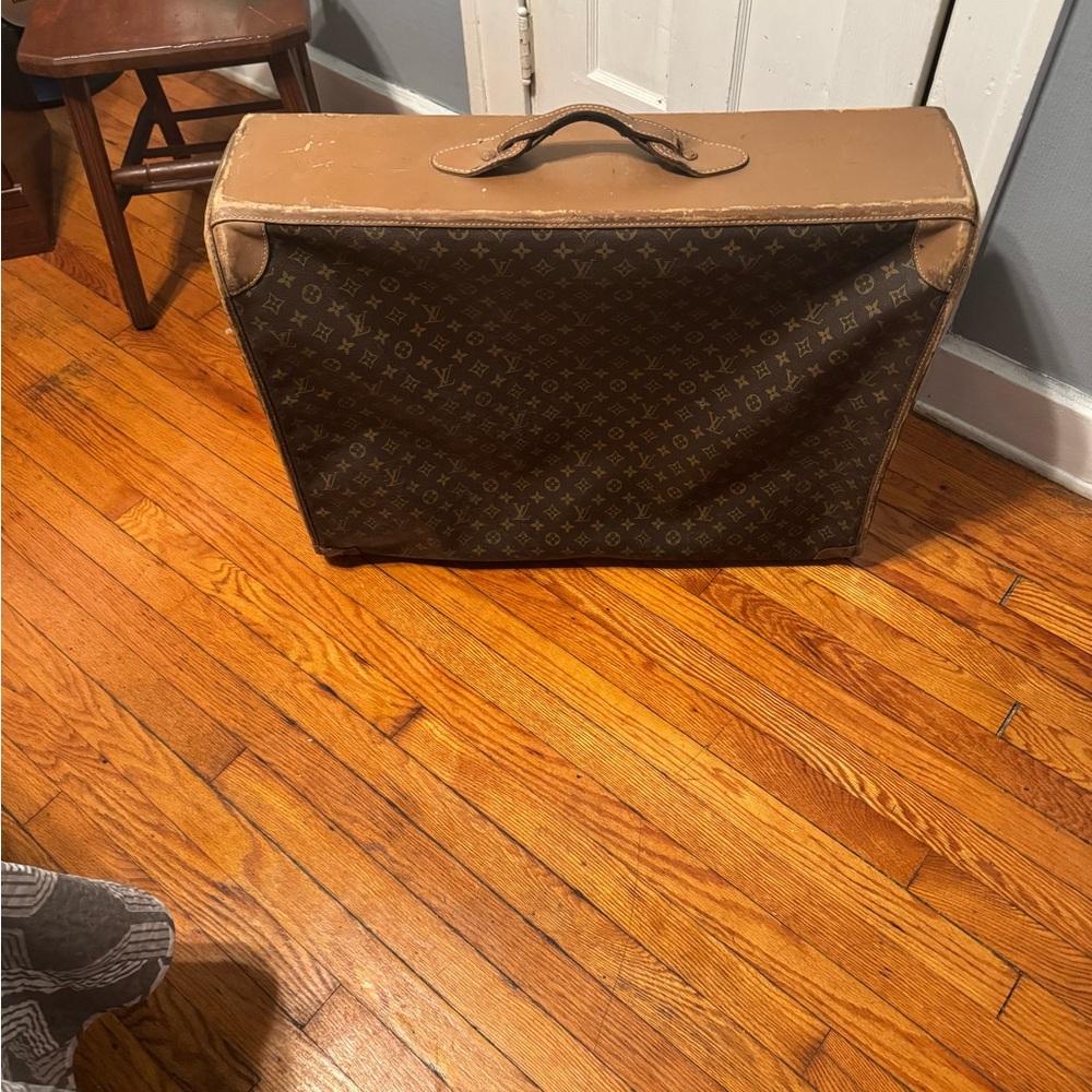 Louis Vuitton Tan and Brown Travel Bag